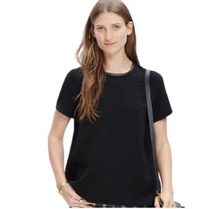 Madewell Leather Trim Tailored Tee